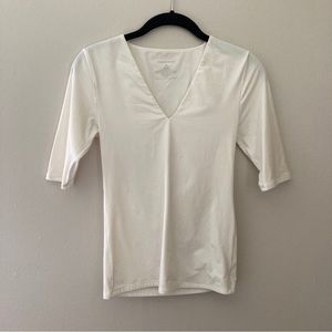 WHBM Fitted Skin V Neck Short Sleeve Top Size XS